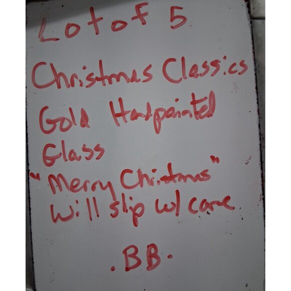 Vintage Commodore Christmas Classics Hand Decorated Glass Ornaments Set Of 5 Gol - Picture 11 of 11